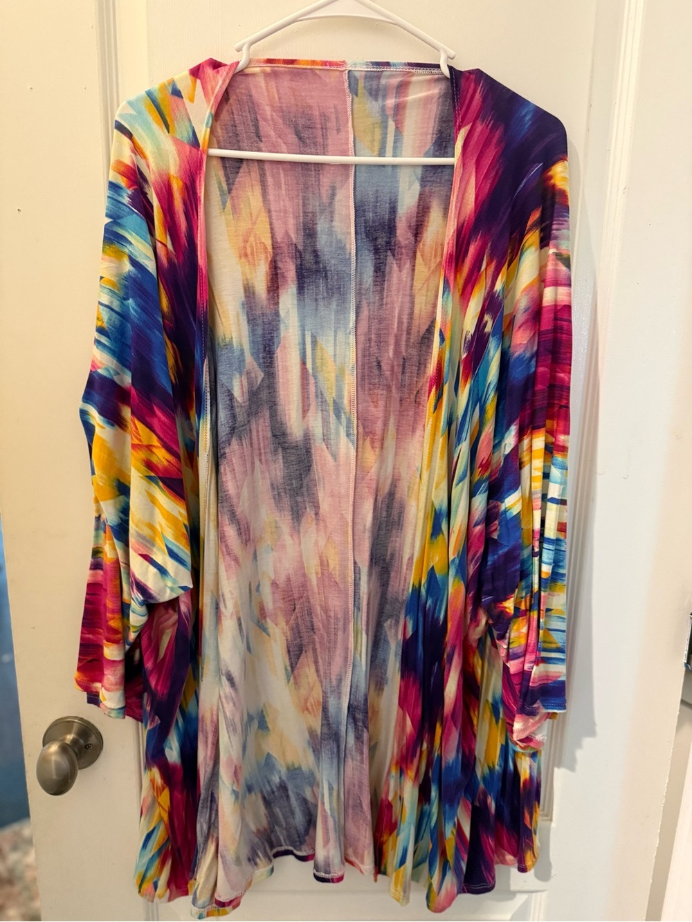Unbranded Women's Multi-Color Abstract Print Kimono Cover-Up
